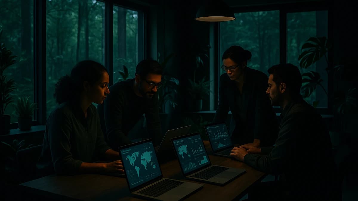 VerdantGrounds Team bei der Arbeit an nachhaltigen Projekten